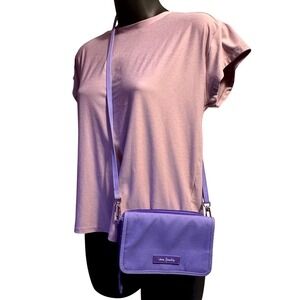 Vera Bradley Lighten Up RFID Wallet Purse Crossbody Periwinkle Blue.